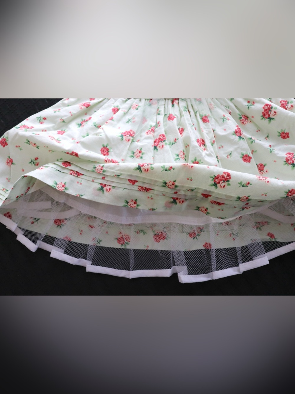 Bonnie Baby New York Vintage Floral Dress White/Green/Red 6-9MO - Picture 7 of 12